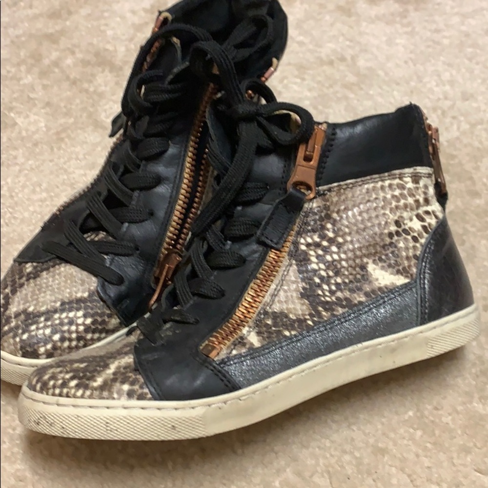 Steve Madden snakeskin high top sneakers